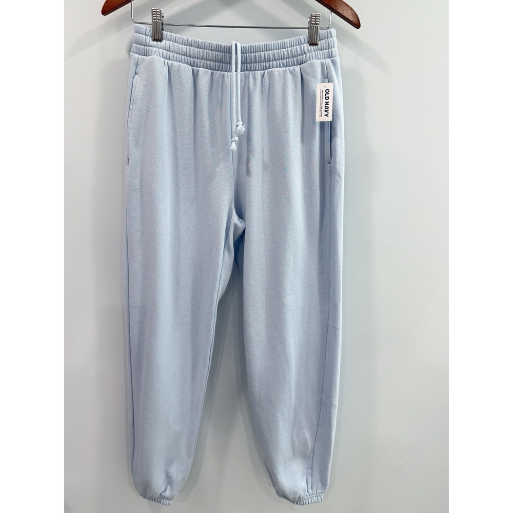 Old Navy Jogger Sweatpants Small Light Blue Cotton Blend Lounge NWT Pockets - Picture 4 of 9